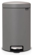 Brabantia 1001090 Κάδος με πεντάλ NewIcon 12L, Mineral Concrete Grey