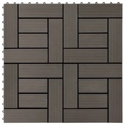 vidaXL Πλακάκια Deck 22 τεμ. Σκούρο Καφέ 30 x 30 εκ. 2 μ² από WPC