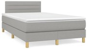 ΚΡΕΒΑΤΙ BOXSPRING ΜΕ ΣΤΡΩΜΑ &amp; LED ΑΝ.ΓΚΡΙ 120X190ΕΚ. ΥΦΑΣΜΑΤΙΝΟ 3270095