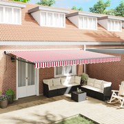 vidaXL Αυτοκόλλητη Ριγέ Τέντα 500x300 cm σε Κόκκινο και Λευκό