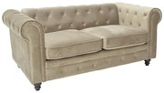 2-seater sofa Incredible beige velvet 160x84x67cm 160x67x84 εκ.