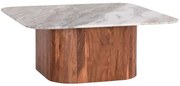 Τραπέζι Σαλονιού Volti HM18000 100,5x100,5x40cm Marble Effect Grey-Natural
