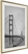 Αφίσα - Bridge in San Francisco II - 40x60 - Χρυσό - Με πασπαρτού