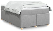 vidaXL Κρεβάτι Boxspring με Στρώμα Ανοιχτό Γκρι 120x200 εκ. Υφασμάτινο