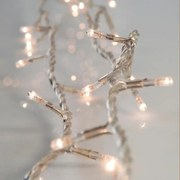 Eurolamp Σειρά 100 Λευκά Λαμπάκια Πυρακτώσεως 4mm IP20 6.7m Σταθερή Επεκτεινόμενη Έως 3 Με Διαφανές Καλώδιο 600-10170