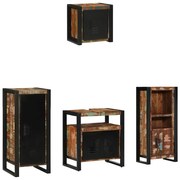 vidaXL Σετ Επίπλων Μπάνιου 4 pcs Πολύχρωμο Στερεό ανακτημένο ξύλο