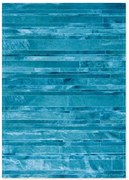 Δερμάτινο Χειροποίητο Χαλί Skin Stripes Turquoise