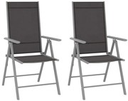 vidaXL Καρέκλες Κήπου Πτυσσόμενες 2 τεμ. Μαύρες από Textilene
