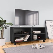 Έπιπλο Τηλεόρασης με Ρόδες Μαύρο 90x35x35 εκ. από Επεξ. Ξύλο 800181