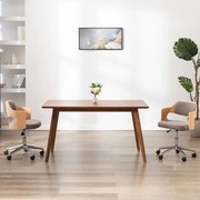 vidaXL Καρέκλες Τραπεζαρίας Περιστρ. 2 τεμ. Taupe Λυγ. Ξύλο/Ύφασμα