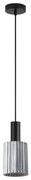 SE21-BL-4-GL1 ADEPT TUBE Black Pendant Smoked Glass+