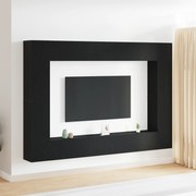 vidaXL Σετ 8 κομματιών Καπινγκ τοίχου Μαύρο Δρυς από Επεξεργασμένο Ξύλο
