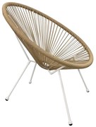 ΠΟΛΥΘΡΟΝΑ ACAPULCO Τ. ΦΩΛΙΑ ΜΕΤΑΛΛΟ ΛΕΥΚΟ ΜΕ TWISTED WICKER HM5871.02 70x73x79 εκ.