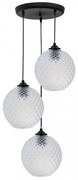 Κρεμαστό Φωτισιτκό Οροφής Γυαλί BALL GL-5010 3L PENDEL Heronia-02-0360-Διάφανο 02-0360