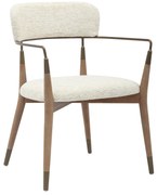 Πολυθρόνα ROY Σκελετός Ξύλο Οξιάς - Μεταλλικά μπράτσα-Εκρού ύφασμα 51x48x77,5Υεκ 2αδα 51x48x77.5 εκ.