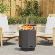 vidaXL Φωτιά Μαύρο 38 x 38 x 51 cm Κρύα έλαση από χάλυβα