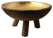 Artekko TeakBowl Μπωλ από Ξύλο Teak Μάυρο/Χρυσό - 70651