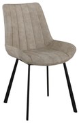 WOODWELL ΕΜ790,3MATT Καρέκλα Τραπεζαρίας Μέταλλο Βαφή Μαύρο, Ύφασμα Suede Μπεζ 55x61x88cm ΕΜ790,3