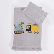 Πετσέτες Παιδικές Fun At Work (Σετ 2τμχ) Grey Nef-Nef Homeware Σετ Πετσέτες 70x140cm 100% Βαμβάκι