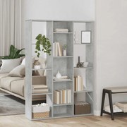 vidaXL Διαχωριστικό/Βιβλιοθήκη Γκρι Σκυροδ. 100x24x140 εκ. Επεξ. Ξύλο
