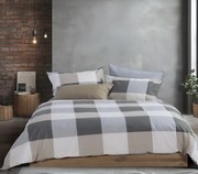 Σετ Σεντονια Βαμβακερα Υπερδιπλα Casual Check Με Λαστιχο   - Γκρί - Nef-Nef Homeware