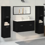 vidaXL Σετ Επίπλων Μπάνιου με πόρτα 4 pcs Μαύρη Οξυά 41 x 38.5 x 46 cm