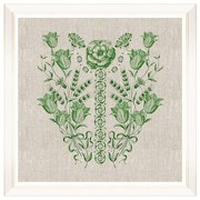 Κάδρο Embroidery Folk IV FA13257 70x70cm Green MindTheGap Τετράγωνοι Wood