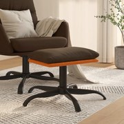 Υποπόδιο Καφέ 60x60x36 εκ. Ύφασμα &amp; Συνθετικό Δέρμα 341610