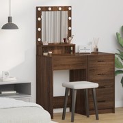 vidaXL Τραπέζι Μακιγιάζ Καφέ δρυς 50 x 41 x 135 εκ Επεξεργασμένο ξύλο