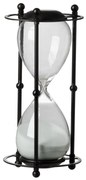 Artekko Hourglass Μαύρη Διακοσμητική Κλεψύδρα σε Μεταλλική Βάση με Λευκή Άμμο (15.8x15.8x33)cm Artekko 44360-WHIT