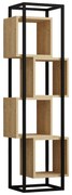 Intrahome Βιβλιοθήκη Gridur Intrahome σε oak απόχρωση με μαύρο μεταλλικό σκελετό 44x29x140εκ | SKU: INTRAPA-231111635