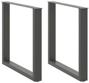 vidaXL Πόδια Τραπεζαρίας σε Σχήμα U 2 τεμ. Ανθρακί 90x(72-73) εκ. Ατσάλι