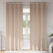 vidaXL Κουρτίνες με κουρτίνες 2 pcs Taupe 225 x 140 εκ. Πολυεστέρας