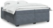 vidaXL Κρεβάτι Boxspring με Στρώμα Σκούρο Γκρι 200x200 εκ. Βελούδινο