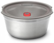 Τάπερ φαγητού Black+Blum Meal Prep FBSS-BL-L017, 950 ml, Στρογγυλό, Θυρίδα ασφαλείας στο φούρνο, Χωρίς BPA, Ανοξείδωτο ατσάλι, Γκρι/Κόκκινο