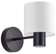 SE21-BL-16-SH1 BLACK WALL LAMP WHITE SHADE+