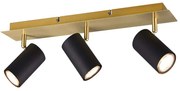 Φωτιστικό Οροφής - Σποτ Marley 802400380 48x9x15cm 3xGU10 35W Black-Gold Trio Lighting