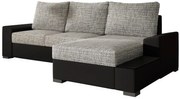 Γωνιακός καναπές Nero-Μαύρο - Γκρι ανοιχτό-Δεξιά - 245.00Χ160.00Χ90.00cm