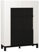 Βιτρίνα Sarthe 2K VS2 Λευκό - Μαύρο - Λευκό Μάτ - Μαύρο Μάτ 96x35x128 εκ. 96x35x128 εκ.