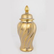 Βάζο Κεραμικό 752-20035 16x16x36.5cm Gold Estheti Home Κεραμικό