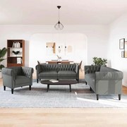 vidaXL Σετ Καναπέ 3 pcs Σκούρο γκρι ύφασμα