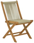 Καρέκλα Banou πτυσσόμενη teak ξύλο και pe σχοινί σε φυσική απόχρωση 52.5x56x89εκ Υλικό: TEAK WOOD - POLYESTER ROPE 340-000002