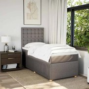 vidaXL Κρεβάτι Boxspring με Στρώμα Taupe 80x200 εκ. Υφασμάτινο
