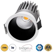 Χωνευτό Σποτ Downlight LED TrimLess 7W Λευκό-Μαύρο Θερμό 2700K MICRO-B 60241 Globostar-60241-Λευκό 60241