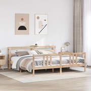 vidaXL Πλαίσιο Κρεβατιού με Κεφαλάρι 200x200 εκ. από Μασίφ Ξύλο Πεύκου