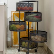 Τρόλεϊ/Ραφιέρα 5 Θέσεων (Φ30x90) Estia Μαύρο 01-21245