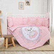 Σετ Προίκας Μωρού Για Κούνια 60x120cm  4τεμ. LILY  Little Bear Pink  20800145902 Lorelli