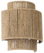 02322 GloboStar®  MABANA 02322 Boho Επιτοίχιο Φωτιστικό Απλίκα Μονόφωτο 1 x E27 IP20 Μπεζ Σχοινί - Μ23 x Π11 x Υ25cm