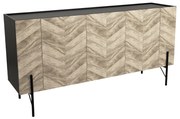 PARKE ΜΠΟΥΦΕΣ ΜΑΥΡΟ ΦΥΣΙΚΟ ΜΕ PATTERN 160x43xH80cm