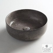 FOSSIL Jetti Marble MR33-410 Επιτραπέζιος Μαρμάρινος Νιπτήρας Grey Ø 33εκ